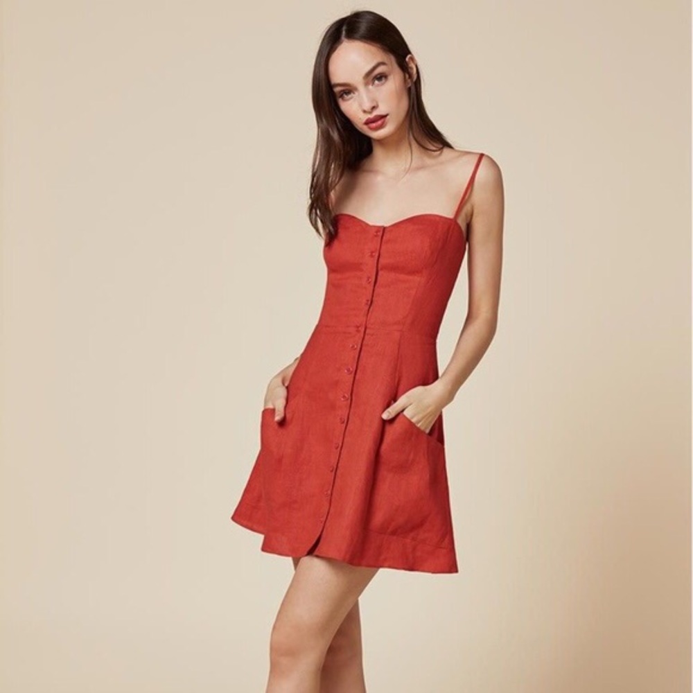 Reformation Amery dress in red